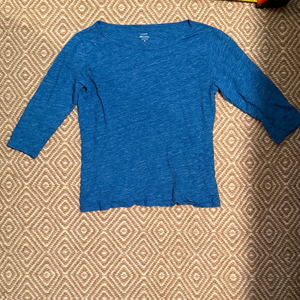 JCrew Linen 3/4 Sleeve Top